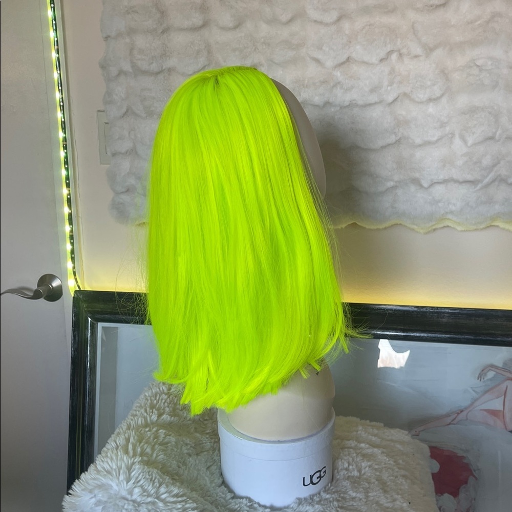Neon Yellow Women's Hair Wig - Picture 5 of 14